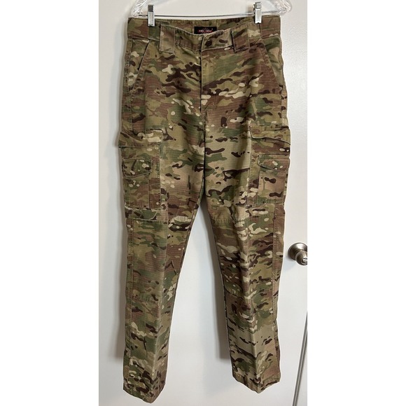 Tru Spec Pants Mens Green/Tan Camo Military Tactical Trousers 32x33 Adj Waist - Picture 1 of 10